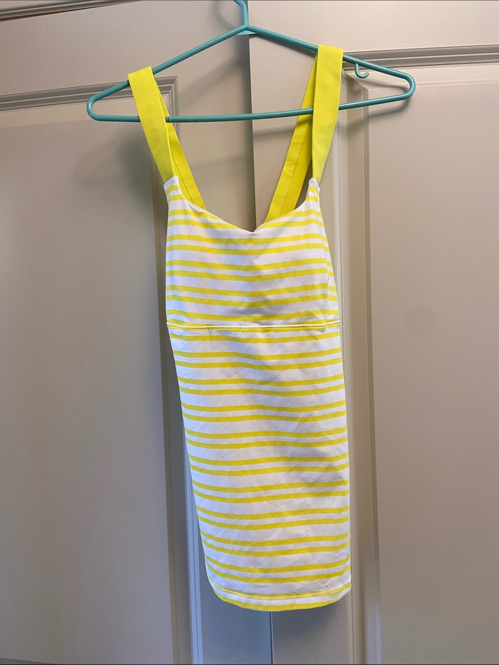 lululemon athletica Yellow and White Striped Tank